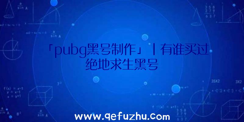 「pubg黑号制作」|有谁买过绝地求生黑号